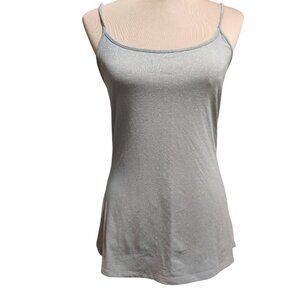 Express M Womens Top Silver Shimmer Scoop Neck Cami Stretch Adjustable Tank Chic